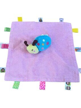 Bright Starts Snail Taggies Tags Baby Security Blanket Blankie Plush Lovey Pink